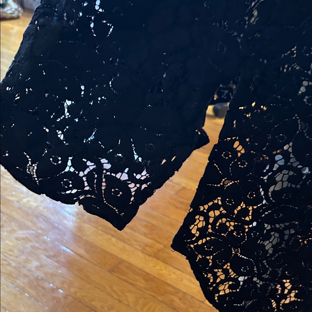 Zara Black Lace Tunic Top Sz L - Picture 5 of 5